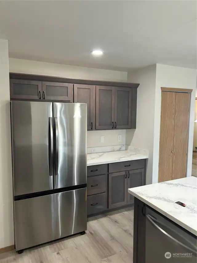 New refrigerator and cabinet space