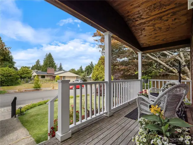 Enjoy the quiet neighborhood from the porch and front door.
