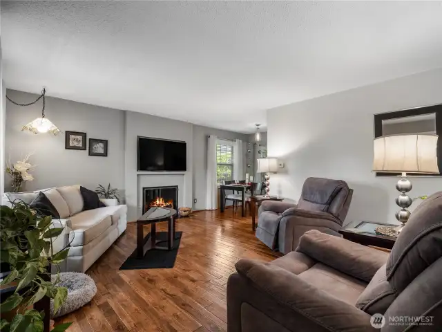 Enter the home into the welcoming living room.