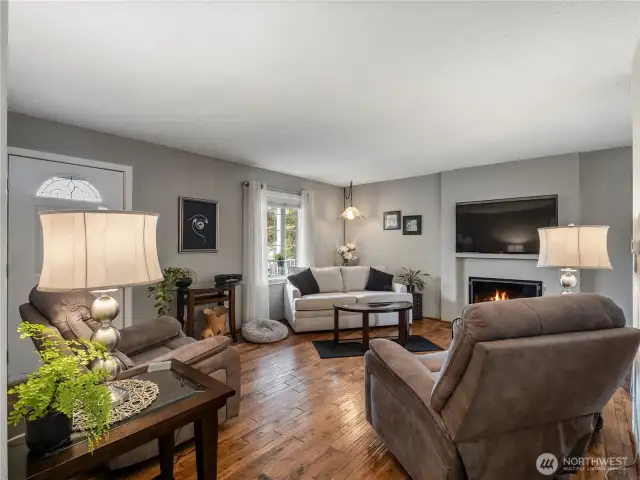 In the cooler months, curl up next to the new gas fireplace.