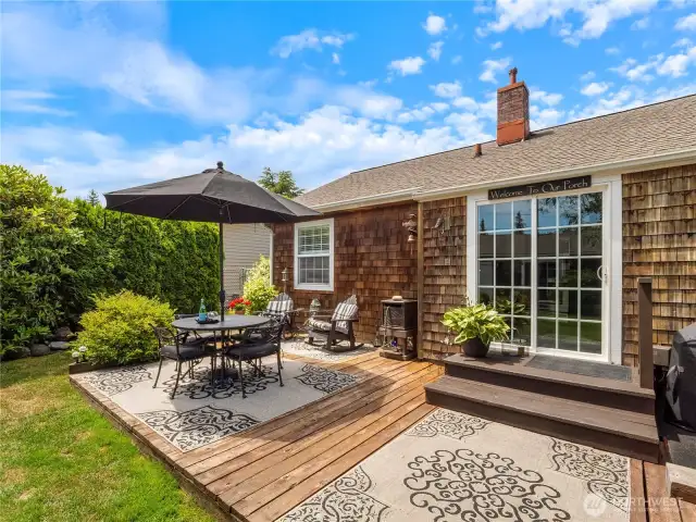 This back deck is a wonderful place to relax.