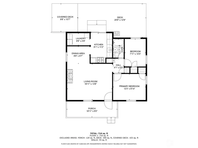 This floor plan shows the layout for the main building of this home.