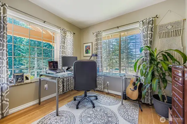 Sunny corner home office.