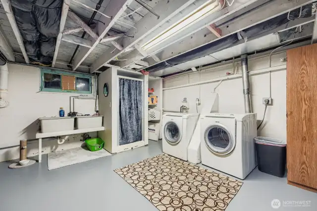 Basement utility room with tons of storage space