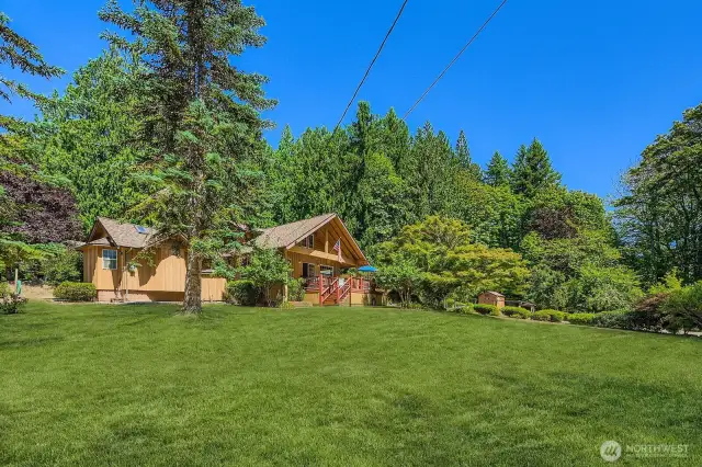 Most of lower 2.4 acres is lawn and gardens