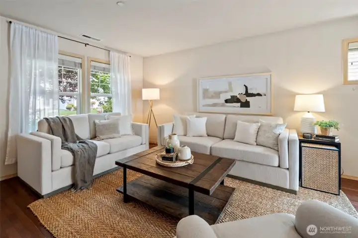 Large windows bring the natural light in
