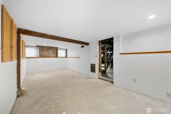Partially finished Basement room