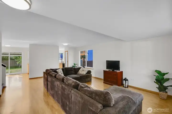 Open living room with plenty of space for everyday living or hosting.