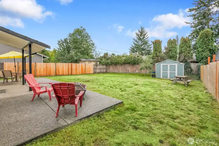 Enjoy the outdoors with a back patio that offers both covered and open-air space.