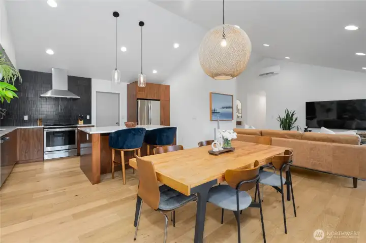 Dining/kitchen/living rooms are beautifully integrated!