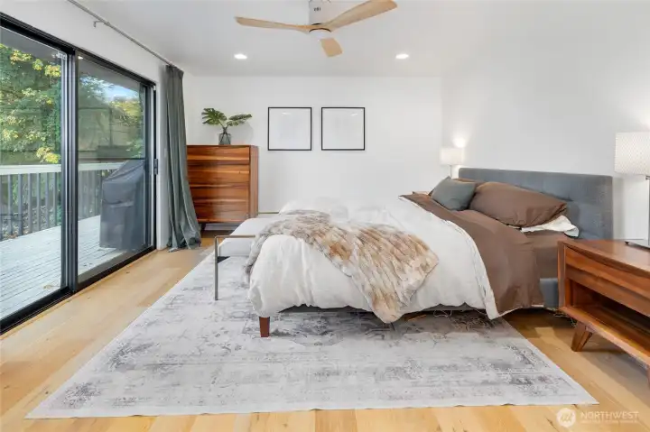Owner Suite is king-sized with an oversized slider to deck with beautiful morning views everyday!