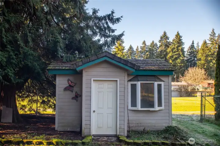 The smaller of the sheds on the property.