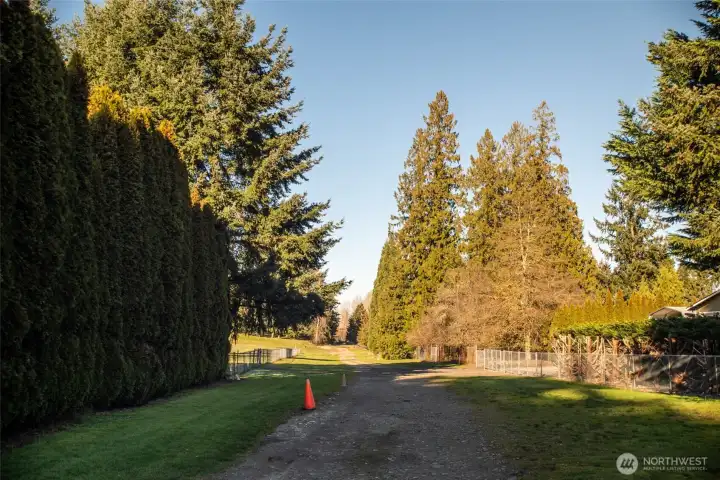 When you turn off Meridian and come to the roped off area, you can drive down this road, which is 93rd, and you will see the property on the right.