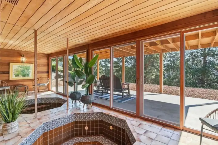Unique downstairs spa with retro appeal — seller has never operated it and makes no warranty of condition
