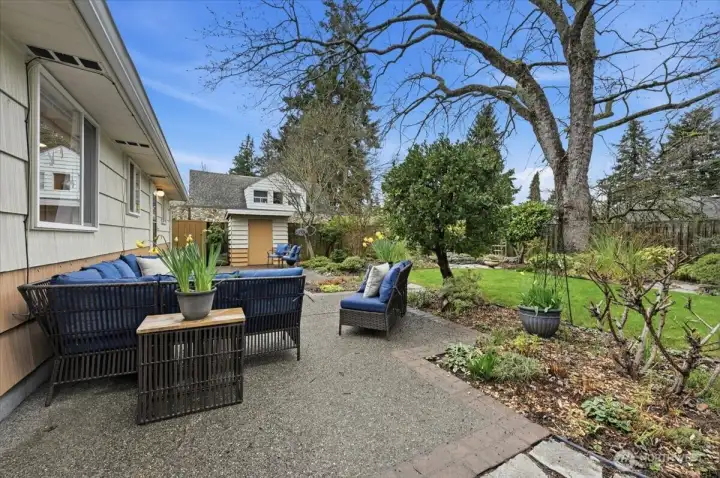 The back yard patios and vignettes are truly magical whether you're hosting gatherings or quietly relaxing in your back yard!