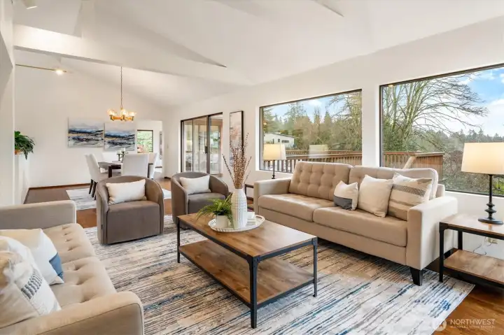 Vaulted ceilings and tons of natural light!