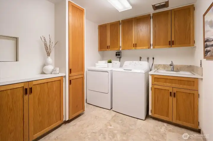 Generous laundry room