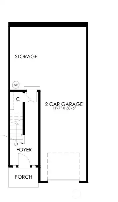 1st Floor entry level & 2-car tandem garage plus storage, coat closet