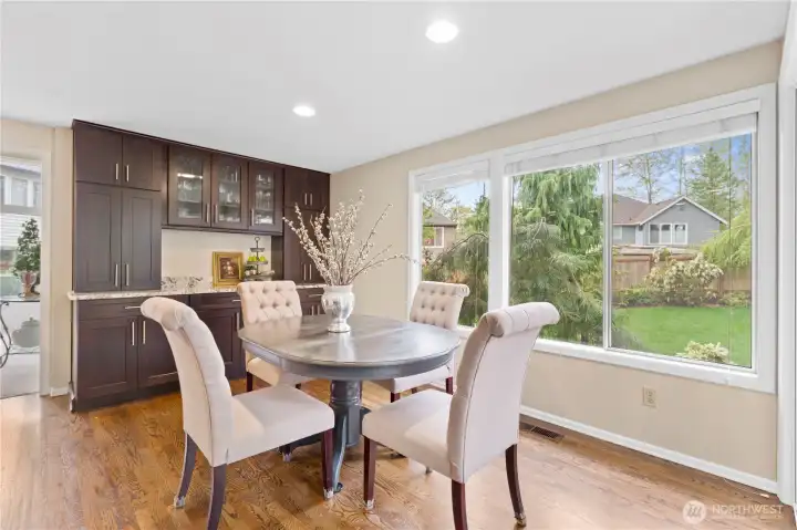 A dedicated dining space offers the perfect setting for everyday meals and casual hosting, complemented by a separate formal dining room for more elevated gatherings and entertaining.
