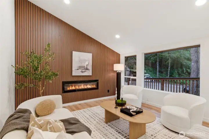 Living Room with Electric Fireplace