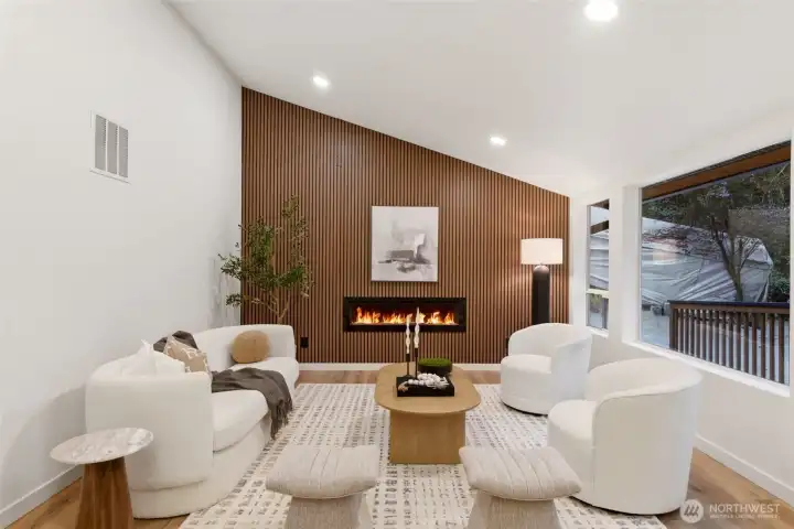 Living Room with Electric Fireplace