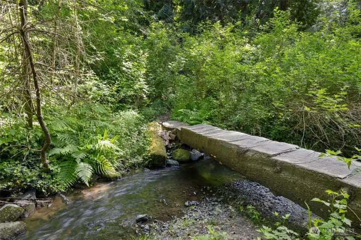 Private Access to Edith Moulton Park. Cross your own private bridge to enjoy peaceful wooded trails and natural surroundings.