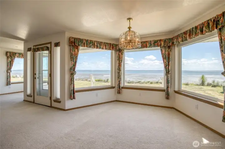 One of two eating or sitting areas near the kitchen