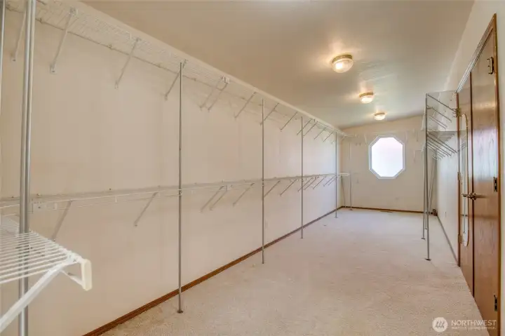 25 feet of walk in closet in the primary bedroom.  TWENTY FIVE FEET!  Tell me that isn't the largest you ever seen!