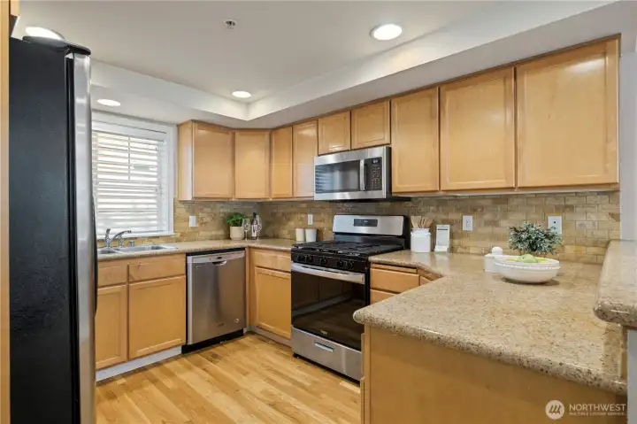 Large kitchen with newer appliances Large kitchen with newer appliances