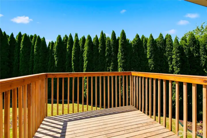 The easily accessible second floor deck. The easily accessible second floor deck.