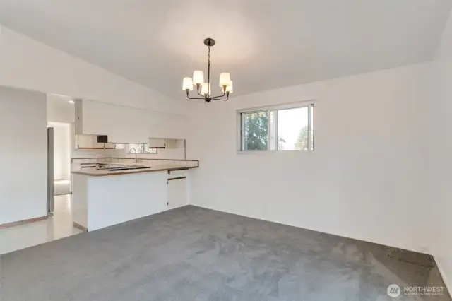 Dining room has room for a large table in the Dining Area