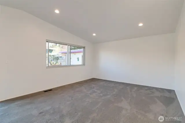 Living Room has new lights, paint and flooring