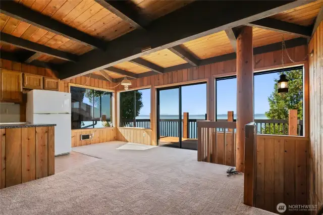 Classic cabin-style wood finishes