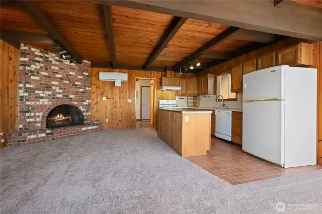 Cozy fireplace