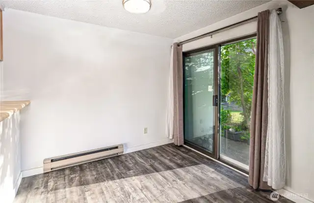 Dining Area with double sliding door to patio