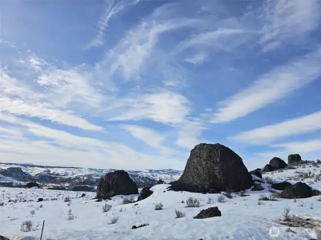 Winter views to the west from building site.