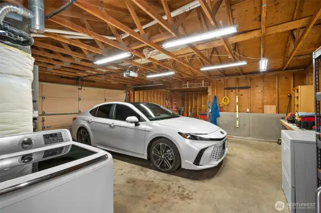 Washer & dryer with 2 car parking area
