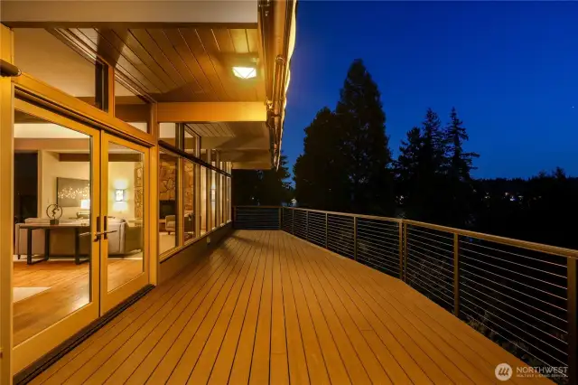 Dance the night away! Or create an outdoor living space complete with a electronic awning. Allowing you to be outdoors rain or shine!