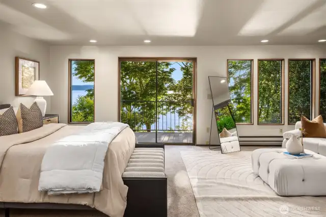 A nature sanctuary. Open the sliding doors to breathe in the sea air and listen to birds and seals.