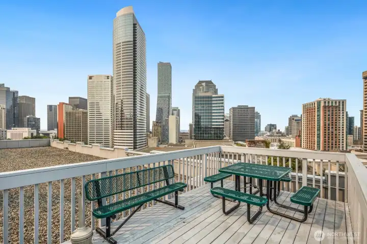 Roof top deck to take in the city views