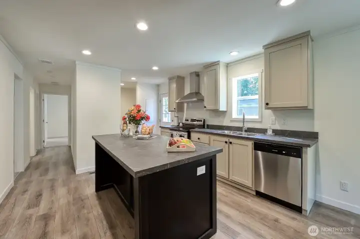 Looking towards the master bedroom