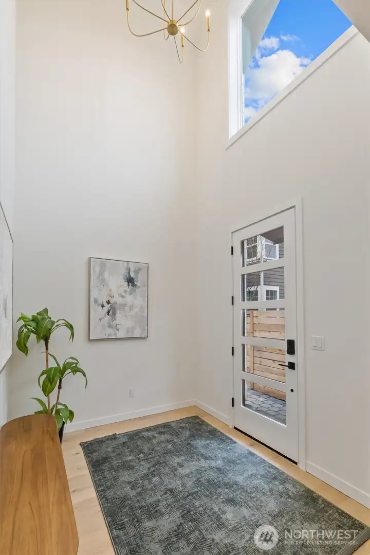 Grand, double height entry