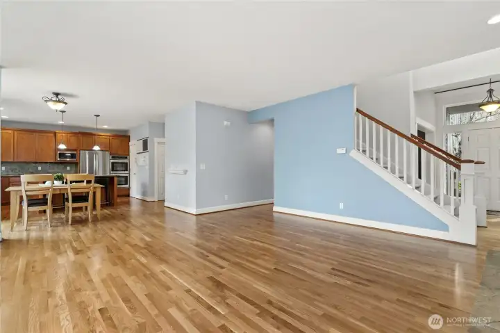 Living room looking toward the kitchen