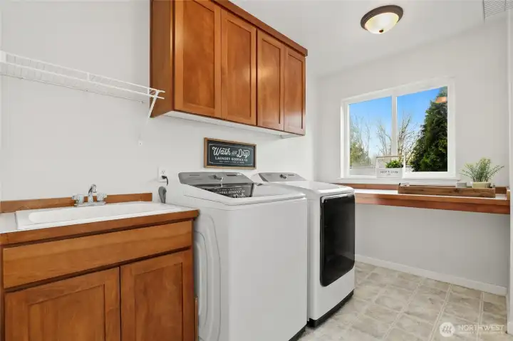 Utility room with sink and folding area