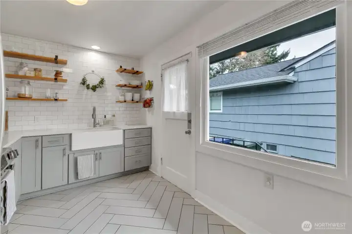 This home has such amazing picture windows letting in tons of natural light