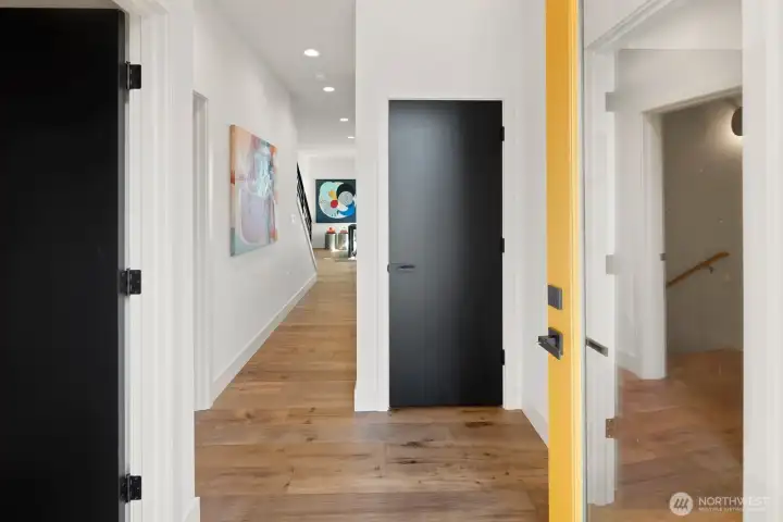 Welcome home. As you enter the home through the front door, the mudroom is on the left and powder room on the right.