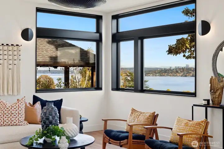 Enjoy yet another view of the lake, this one from the living room.