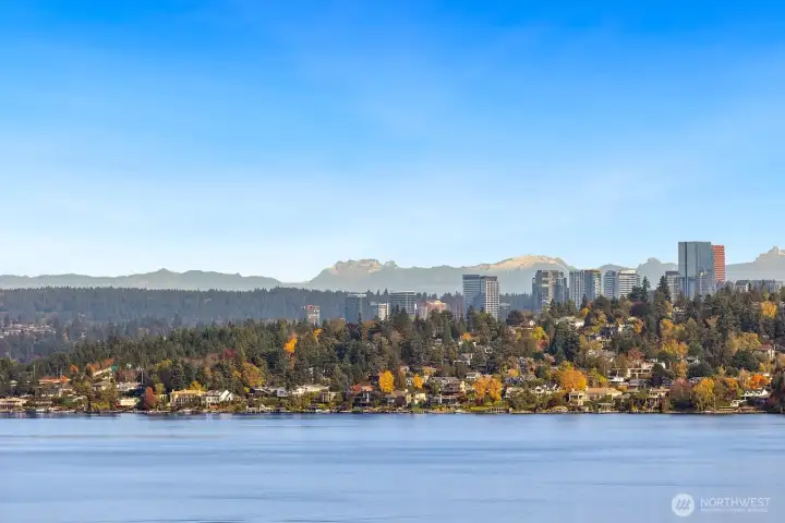 Expansive view of Lake Washington and Bellevue