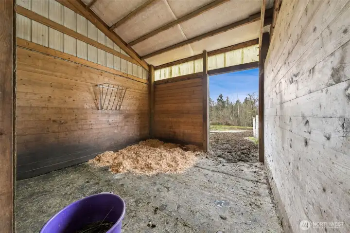 Currently this barn has two-stalls with turn outs to the fully fenced field.