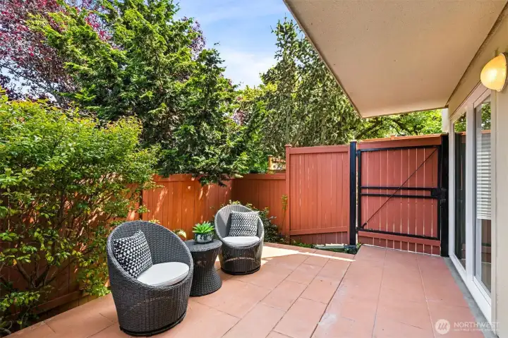 One of two spacious patios...